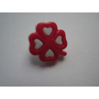 Knoflík Knoflík dětský čtyřlístek Růžová - vel. 14mm