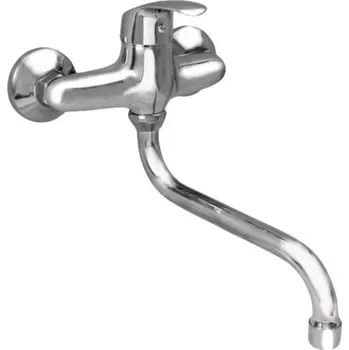 Vodovodní baterie ZORA, dřezová stěnová baterie, kulaté ramínko, chrom