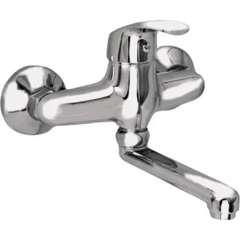 Vodovodní baterie ZORA, dřezová stěnová baterie, krátké ramínko 12cm, chrom