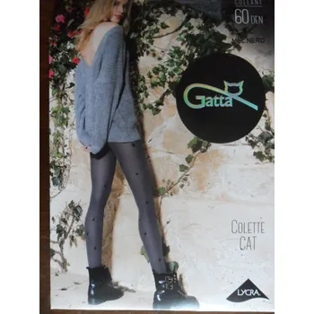 Dámské punčochy Gatta Colette cat 01 60den Punčochové kalhoty melange nero