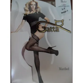 Dámské punčochy MARIBEL 05 20den-punčochy Gatta nero(černé) XS-S(1-2) (vzorované punčochy s krajkou a silikonovým páskem)