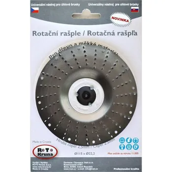 Rašple rotační lehká 115mm - 2,5mm