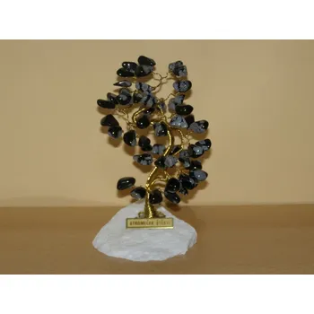 Drahý kámen Obsidián vločkový - Stromeček štěstí střední - kss11