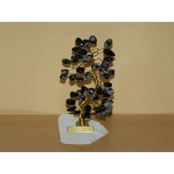 Drahý kámen Obsidián vločkový - Stromeček štěstí střední - kss9