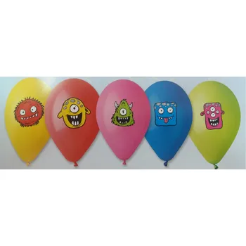 Balónek Kulatý balónek strašidla barevný potisk 4 ks