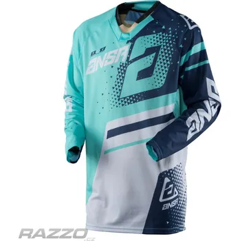 cyklistický dres Pánský MX dres ANSWER Elite Jersey Teal Navy 2018 XL