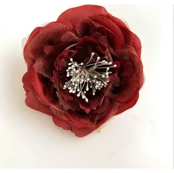umělá květina Hlavička růže snow - bordo