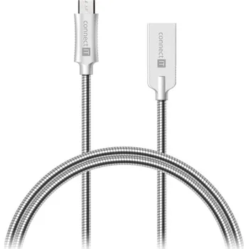 Connect IT CCA-3010-SL microUSB - USB, 1m, stříbrný