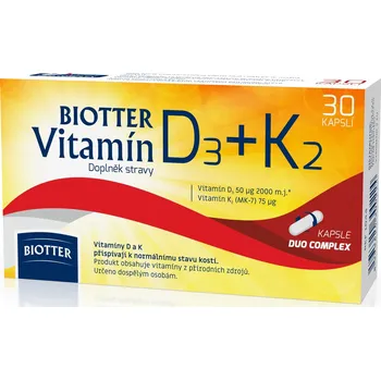 Recenze Biotter Vitamín D3 + K2 30 cps.