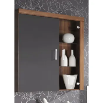 Knihovna Nábytek PEGAS s.r.o. Vitrína SAMBA R4, Švestka/Grafit