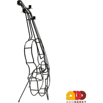 Svícen Stojan na láhev a svícen basa šedočerný 96 cm (Kovový držák lahve)