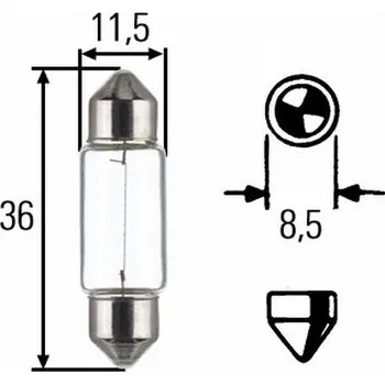Osvětlení pro motocykl žárovka sulfitová 12V 5W C5W 11 x 36 mm
