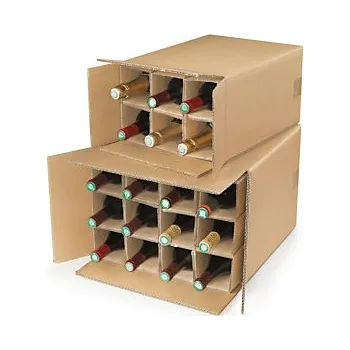 Jednorázové nádobí RAJAPACK Přepravní krabice na víno na 6 láhví - Balení po 20 ks