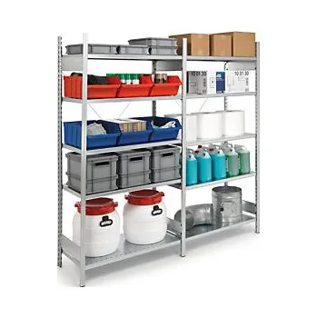 Dílenský regál Jednostranné pozinkované regály přídavné, H 600 mm - Balení po 1 ks