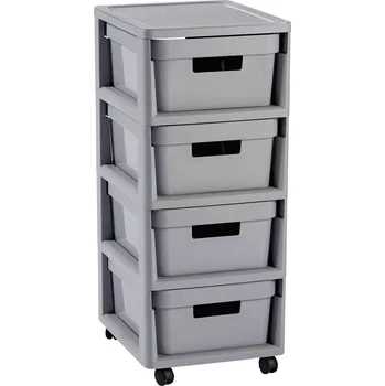 Komoda Curver Infinity regál 4 x 11 l šedý