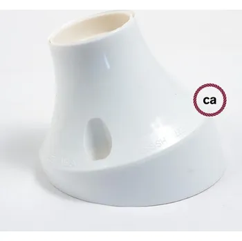 Elektrická zásuvka Creative Šikmá objímka E27 bakelitová, bílá