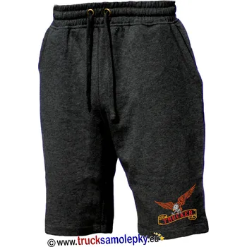 Pánské kraťasy Kraťasy pánské TRUCKER eagle (Kraťasy pánské - teplákové barvy černé s výšivkou)