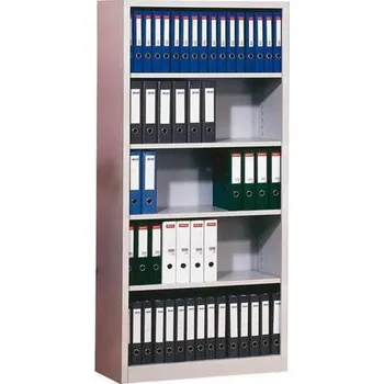 Dílenský regál Manutan Expert Kovový regál Boreas, základní, 195 x 92,5 x 42,2 cm, 4 police, světle šedý