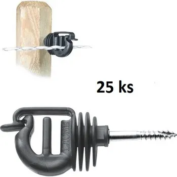 Ohradník Izolátor VN s vrutem VIS na drát, lanko, pásku do 20 mm pro elektrický ohradník 25 ks