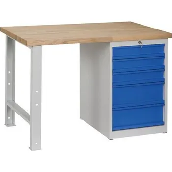 Dílenský stůl Dílenský stůl Weld s 5 zásuvkami, 84 x 120 x 68,5 cm, šedý