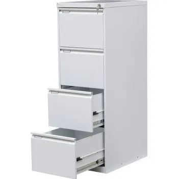 Kartotéka Kovona Jednořadá kovová kartotéka A4 Tyne, 4 zásuvky, šedá