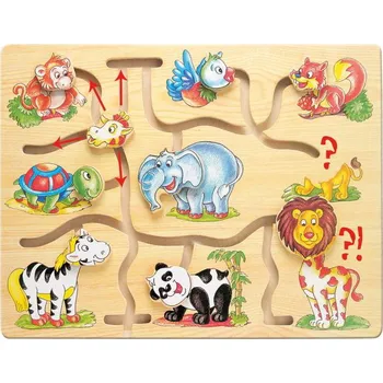 Dřevěná hračka Bino labyrint Afrika