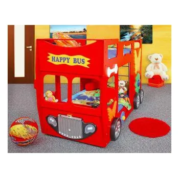 Dětská postel Happy Bus červený
