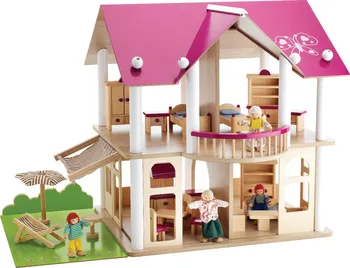 Domeček pro panenku Eichhorn Dřevěná vila s nábytkem a panenkami