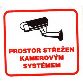 Výstražná páska Prostor střežen kamerovým systémem - samolepka 100x90mm MAGG 120232