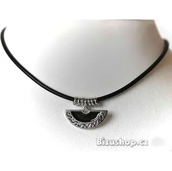 Náhrdelník Náhrdelník s přívěskem černý smalt 7296