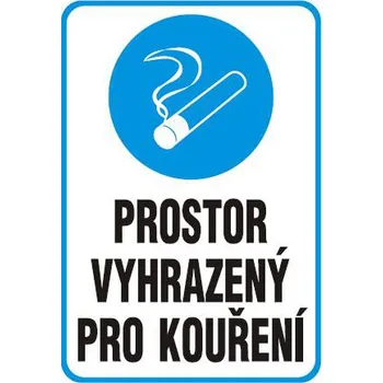 Výstražná páska Prostor vyhrazený pro kouření - plastová tabulka A4 MAGG 120217