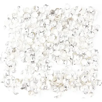 Umělé nehty X-NAILS 3D kovové mušličky velké stříbrné - SILVER SHELL, 10 ks