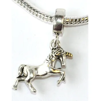 Přívěsek Přívěsek na náramek Fashion Jewerly - Jednorožec s rohem zlaté barvy, Unicorn 1812