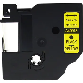 Pásek do tiskárny Kompatibilní páska S0720730 č.40918 (Černý tisk/žlutý podklad)