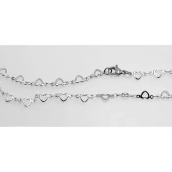 Řetízek RiverSperky. Řetízek z chirurgické oceli Srdíčka Ewe. OCRET240054