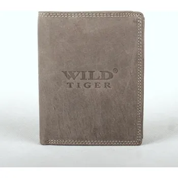 Peněženka Šedá pánská kožená peněženka Wild Tiger na výšku