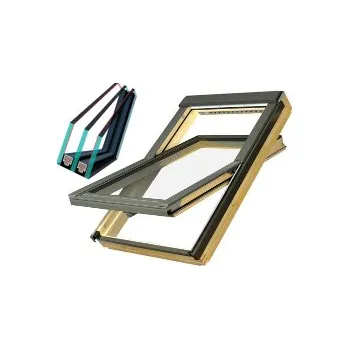 Okno Dřevěné střešní okno s trojskly FAKRO FTP-V U4 rozměr: 55x78 cm