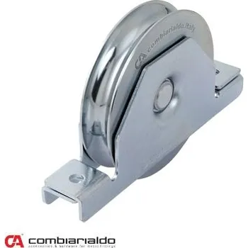 kolečko pro posuvnou bránu IX80/20, nerez - nerezová kladka pro kolejnicovou bránu k zapuštění do jäklu, U profil, ø 80 mm, nosnost 200 kg