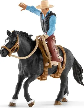 Figurka Schleich 41416 Osedlaný kůň s kovbojem