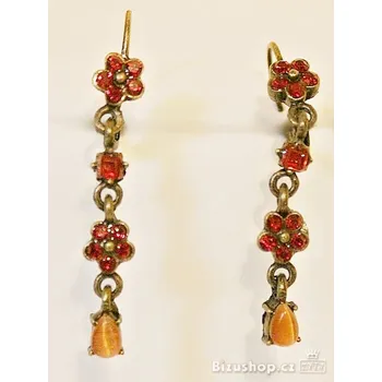 Náušnice Náušnice s červenými skleněnými kamínky 396