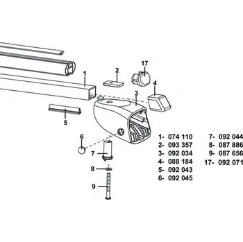 Příslušenství ke střešnímu nosiči Koncovka ALU profilu k nosiči ATERA