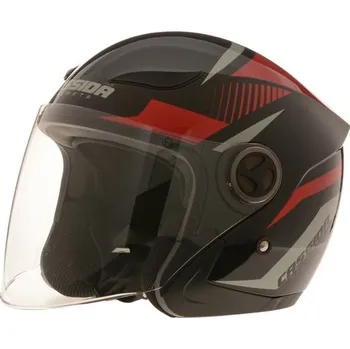 Helma na motorku Cassida Reflex černá/červená/šedá