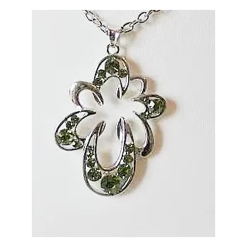 Náhrdelník Řetízek s přívěskem Zelený 2496