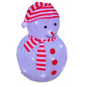 Vánoční světelná dekorace Nexos Trading D05942 sněhulák 20 LED studená bílá