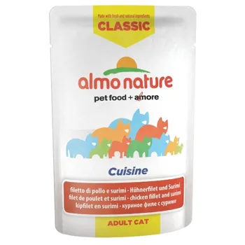 Krmivo pro kočku Almo Nature Classic Cuisine kuřecí filet a surimi kapsička 55 g