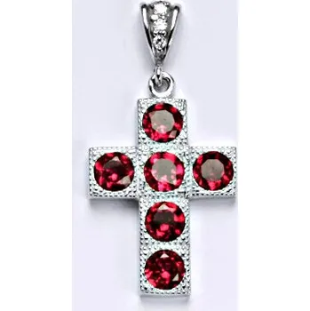 Přívěsek Stříbrný přívěšek se syntetickými rubíny P 1212/2