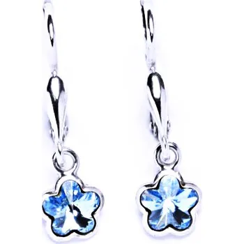 Náušnice Náušnice stříbrné s krystalem Swarovski akvamarin, NK 1297/20