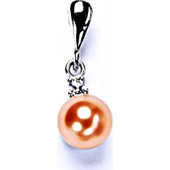 Přívěsek stříbrný šperk přívěšek s umělou lososovou perlou, šperky,P 1207/22