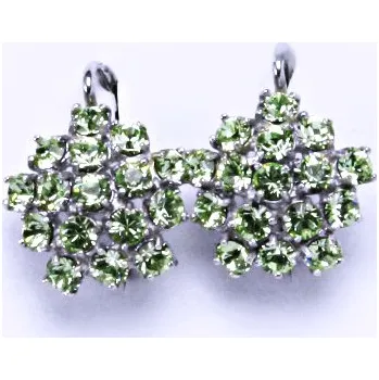 Náušnice Naušnice s krystaly Swarovski Chryzolit květy NK 1342