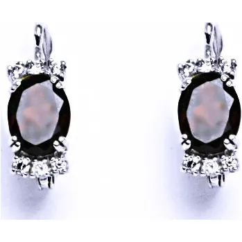 Náušnice Stříbrné naušnice s granáty na patent ,šperk, VE 23